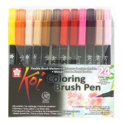 Sakura - Sakura Koi Coloring Brush Pen Fırça Uçlu Kalem 24lü Set