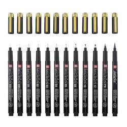 Sakura Pigma Micron Black Gold Edition Teknik Çizim Kalemi 10+2 Set - 3