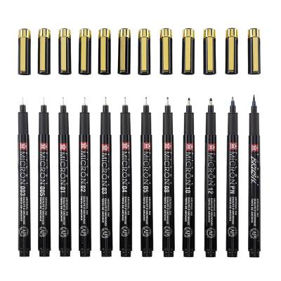 Sakura Pigma Micron Black Gold Edition Teknik Çizim Kalemi 10+2 Set