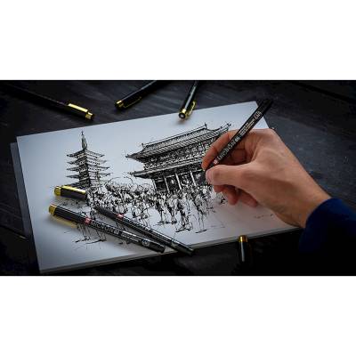 Sakura Pigma Micron Black Gold Edition Teknik Çizim Kalemi 10+2 Set