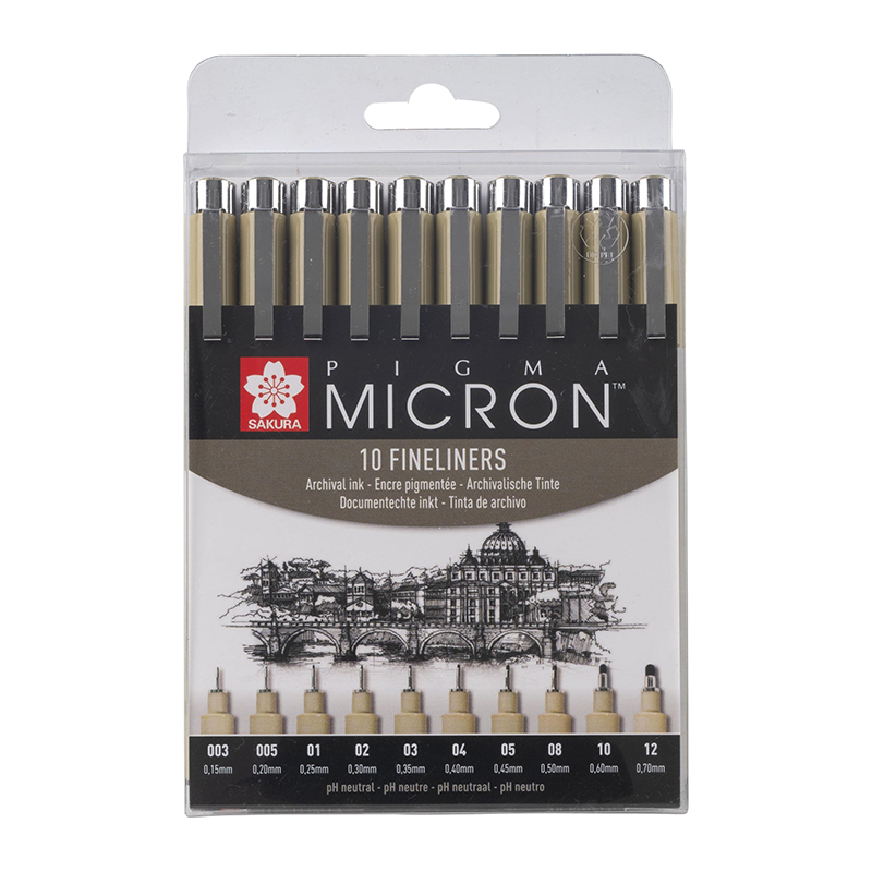 Sakura Pigma Micron Teknik Çizim Kalemi 10lu Set P0xsdk10a