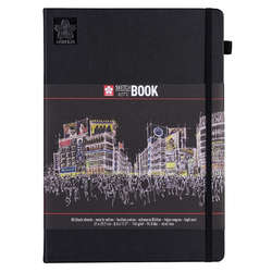 Sakura - Sakura Sketch Book Siyah Kağıt 140g 80 Yaprak 21x29,7cm