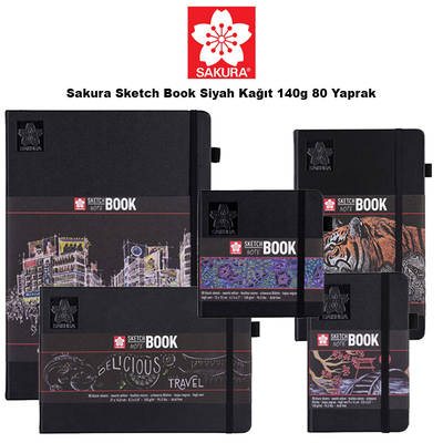 Sakura Sketch Book Siyah Kağıt 140g 80 Yaprak