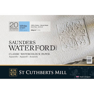 Saunders Waterford Cold Pressed Natural White Blok 20 Yaprak 300g 23x31