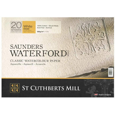Saunders Waterford Rough Natural White Blok 20 Yaprak 300g 18x26