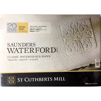 Saunders Waterford Rough Natural White Blok 20 Yaprak 300g 26x36