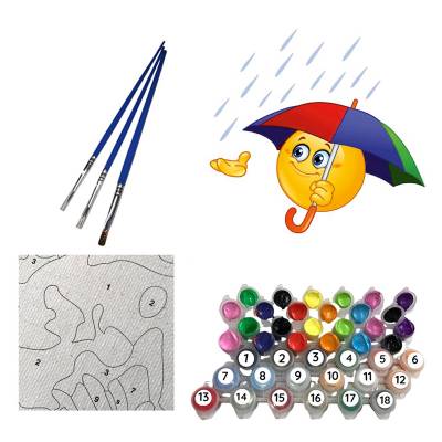 Sayılarla Boyama Seti 40x50cm Şemsiyeli Emoji