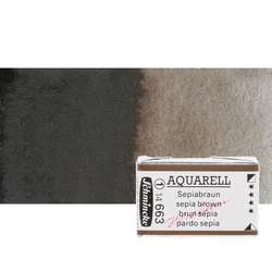 Schmincke - Schmincke Horadam Aquarell 1/1 Tablet 663 Sepia Brown seri 1