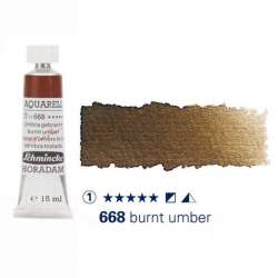 Schmincke - Schmincke Horadam Aquarell Tube 15ml Seri 1 Burnt Umber 668