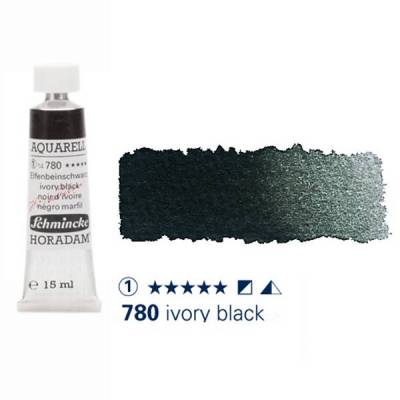 Schmincke Horadam Aquarell Tube 15ml Seri 1 Ivory Black 780