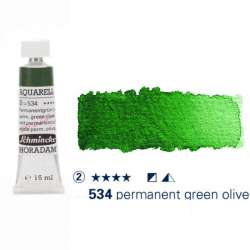 Schmincke - Schmincke Horadam Aquarell Tube 15ml S2 Permanent Green Olive 534