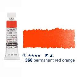 Schmincke - Schmincke Horadam Aquarell Tube 15ml S3 Permanent Red Orange 360