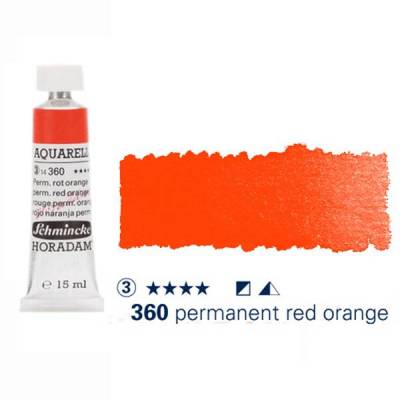 Schmincke Horadam Aquarell Tube 15ml S3 Permanent Red Orange 360