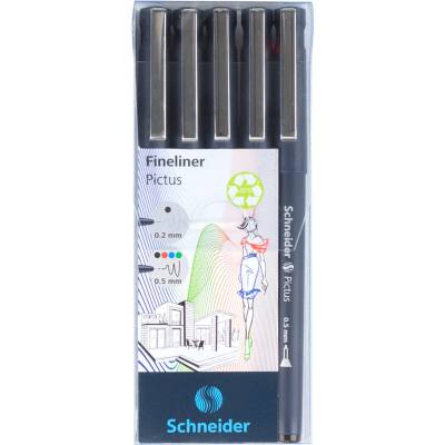 Schneider Pictus Fineliner Teknik Çizim Kalemi Seti 5li 197595