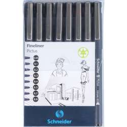 Schneider - Schneider Pictus Fineliner Teknik Çizim Kalemi Seti 8li 197598 (1)