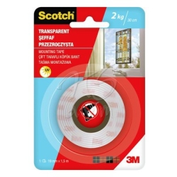 Scotch - Scotch Çift Taraflı Şeffaf Bant 19mm x 1,5 m