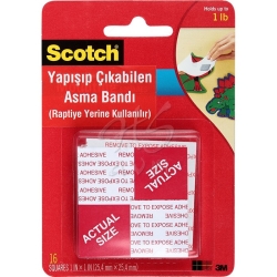 Scotch - Scotch Yapışıp Çıkabilen Kare Asma Bandı 16 Adet