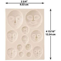 Sculpey - Sculpey Flexible Push Mold Esnek Model Kalıbı Art Doll Faces APM34 (1)