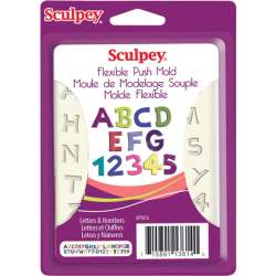 Sculpey - Sculpey Flexible Push Mold Esnek Model Kalıbı Harf Ve Numara APM76