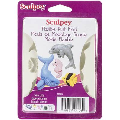 Sculpey Flexible Push Mold Esnek Model Kalıbı Sea Life APM06