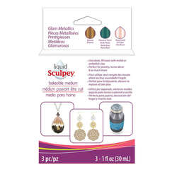 Sculpey - Sculpey Sıvı Pişmiş Kil 3lü Set 3x30ml Glam Metallics ALSGLM1