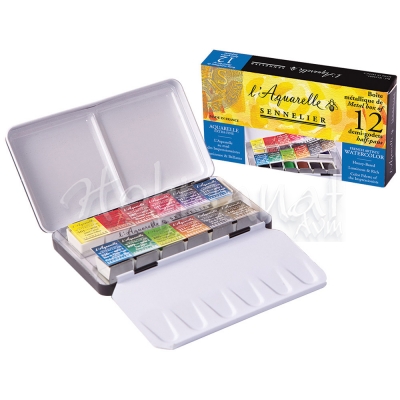 Sennelier Artist Sulu Boya Set 12 Renk Laquarelle French 1/2 Tablet N131605