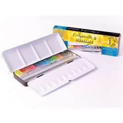 Sennelier - Sennelier Artists Watercolor Set 12 Renk Yarım N131613