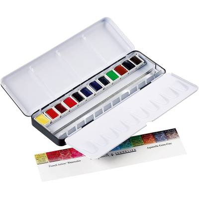 Sennelier Artists Watercolor Set 12 Renk Yarım N131613