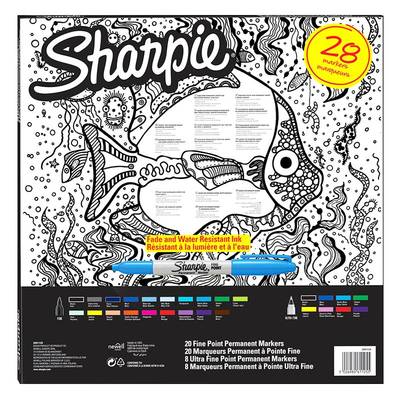 Sharpie Fine Permanent Marker 28li Karışık Kutu Balık