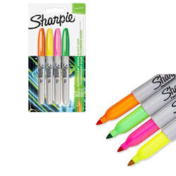 Sharpie - Sharpie Fine Point Marker Kalem 4lü Set Neon Renkler (1)