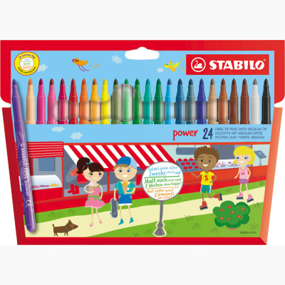 Stabilo Power Keçeli Kalem Setleri 24lü Askılı Set