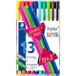 Staedtler - Staedlter Triplus Fineliner + Broadliner 10+3 334TB13