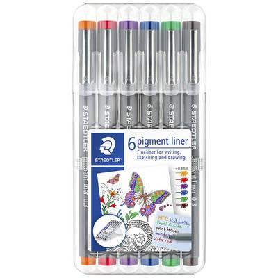 Staedtler 6 Pigment Liner Karışık Renk 0.3mm 6lı Set