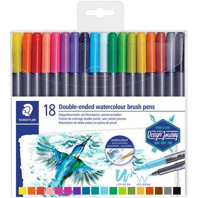 Staedtler Çift Taraflı Fırça Uçlu Sulu Boya Kalemi 18li 3001 TB18