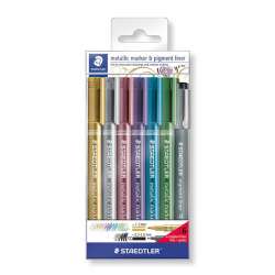 Staedtler - Staedtler Metallic Marker & Pigment Liner Set 7li