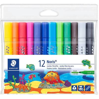 Staedtler Noris Jumbo Üçgen Keçeli Kalem 3.0mm 12li 328-B