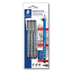 Staedtler - Staedtler Pigment Liner Çizim Seti 308 SBK3P