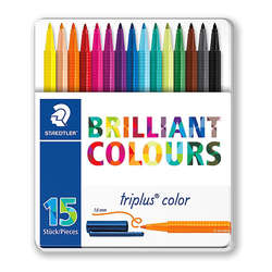 Staedtler - Staedtler Triplus Color Keçe Uçlu Kalem 1.0mm 15li Metal Kutu