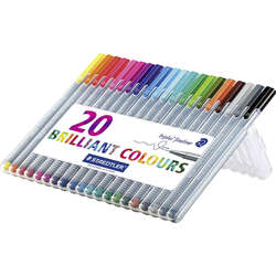 Staedtler - Staedtler Triplus Fineliner İnce Uçlu Keçeli Kalem 0.3mm 20li (1)