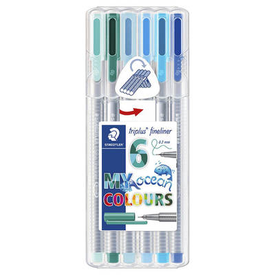 Staedtler Triplus Fineliner İnce Uçlu Keçeli Kalem 0.3mm 6lı Ocean