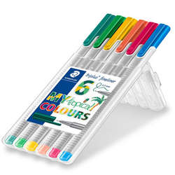 Staedtler Triplus Fineliner İnce Uçlu Keçeli Kalem 0.3mm My Tropical 6lı Set - 3