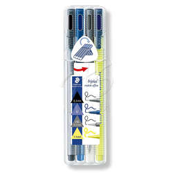 Staedtler - Staedtler Triplus Mobile Office Keçe Uçlu Kalem 4lü Set