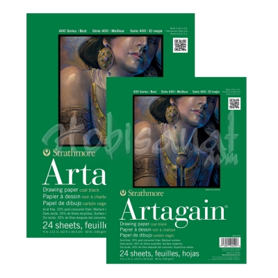 Strathmore Artagain Drawing Paper Siyah 24 Yaprak 160gr 400 Series - 1