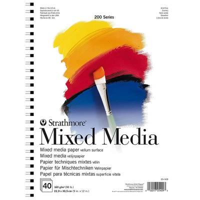 Strathmore Mixed Media Spiralli 200 Seri 160g 40 Sayfa 22.9x30.5cm
