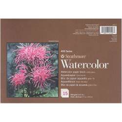 Strathmore - Strathmore Watercolor Cold Press Üstten Yapışkanlı 15 Yaprak 300g 400 Series 17.8x25.4