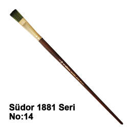 Südor - Südor 1881 Seri Sentetik Düz Kesik Uçlu Fırça No 14