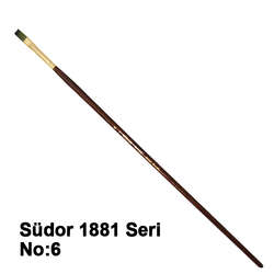 Südor - Südor 1881 Seri Sentetik Düz Kesik Uçlu Fırça No 6