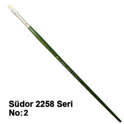 Südor - Südor 2258 Seri Düz Kesik Uçlu Kıl Fırça No 2