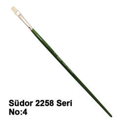 Südor - Südor 2258 Seri Düz Kesik Uçlu Kıl Fırça No 4
