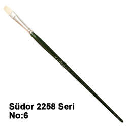 Südor - Südor 2258 Seri Düz Kesik Uçlu Kıl Fırça No 6